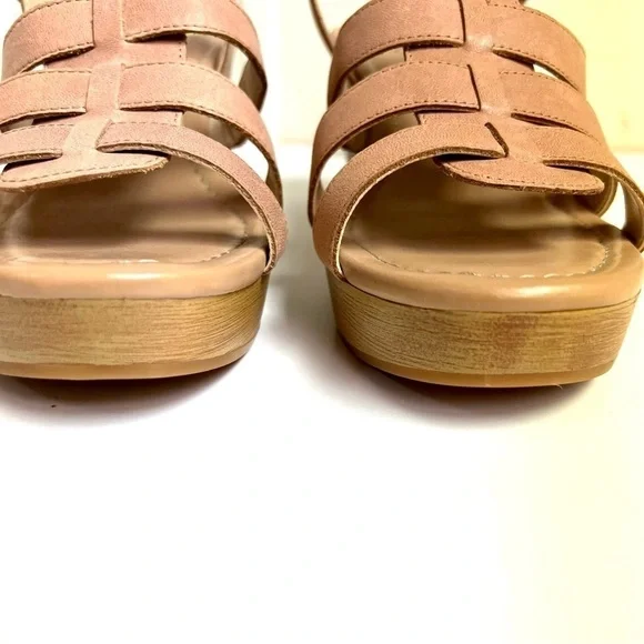 NWT SOLE SOCIETY Y2K So-Nermila Platform Block Heel sandals Taupe women’s size 9 - Picture 7 of 10